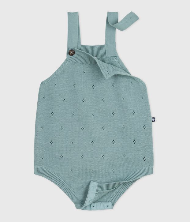 Pelele de punto tricotado de fantas&iacute;a con tirantes para beb&eacute; verde
