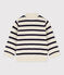 Jersey de lana y algodón con rayas marineras para bebé blanco MARSHMALLOW/azul SMOKING