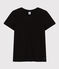 Camiseta LA RECTA de algodón con cuello redondo para mujer negro BLACK