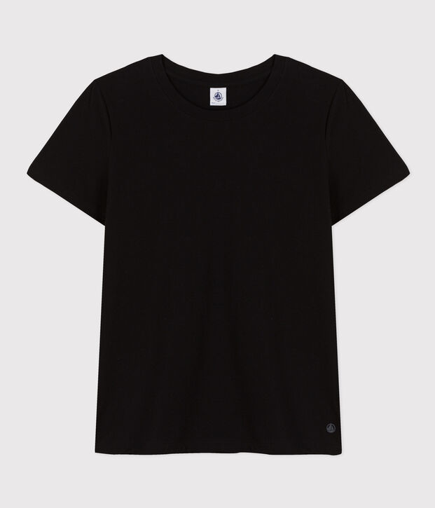 Camiseta LA RECTA de algod&oacute;n con cuello redondo para mujer negro