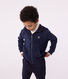 Sudadera infantil de algodón liso con capucha y cremallera