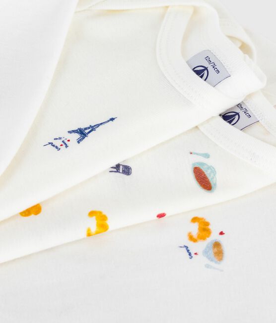 Juego de bodis de algodón de manga larga con estampado de París para bebé variante 1