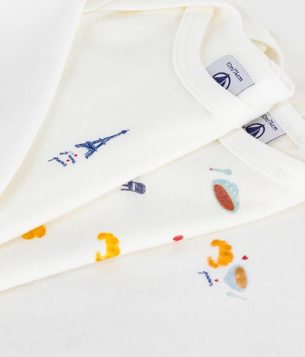 Juego de bodis de algod&oacute;n de manga larga con estampado de Par&iacute;s para beb&eacute; multicolor