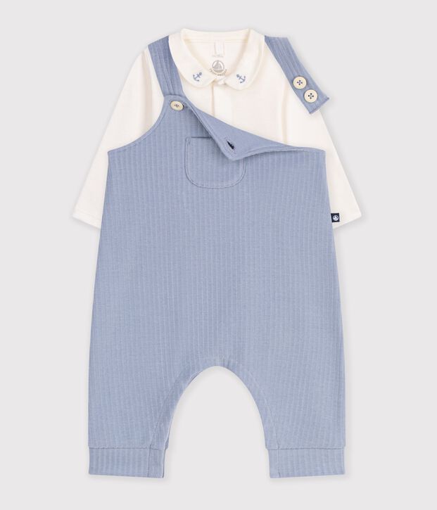 Conjunto de peto y body de algod&oacute;n con cuello liso para beb&eacute; POLAIRE