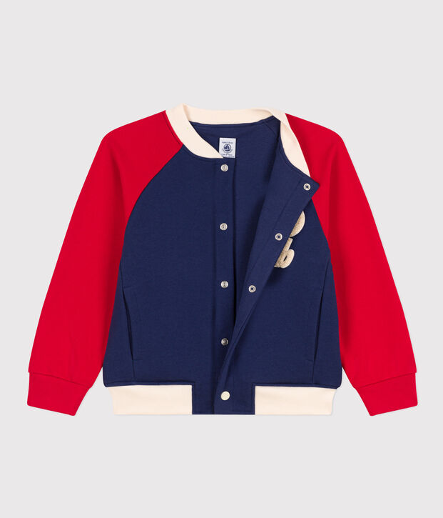 Chaqueta teddy de mulet&oacute;n afelpado para ni&ntilde;o azul/multicolor