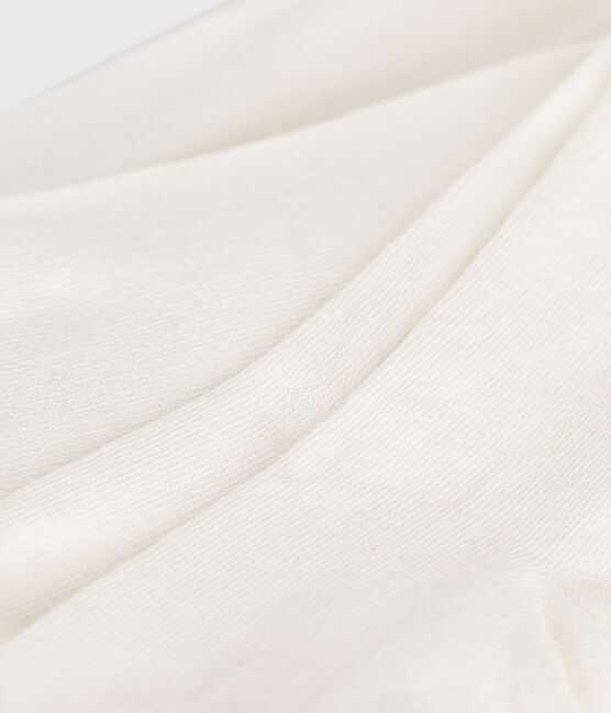 Leotardos infantiles lisos de punto de algodón blanco MARSHMALLOW