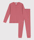 Pijama infantil liso de manga larga de algodón