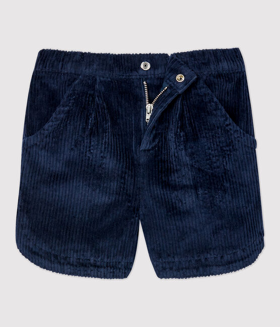 Pantalón corto de terciopelo de niña azul SMOKING