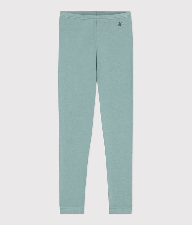 Leggings infantiles de algod&oacute;n liso verde