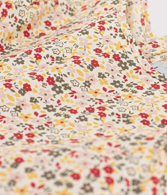 Vestido de popelina para niña blanco AVALANCHE/ MULTICO