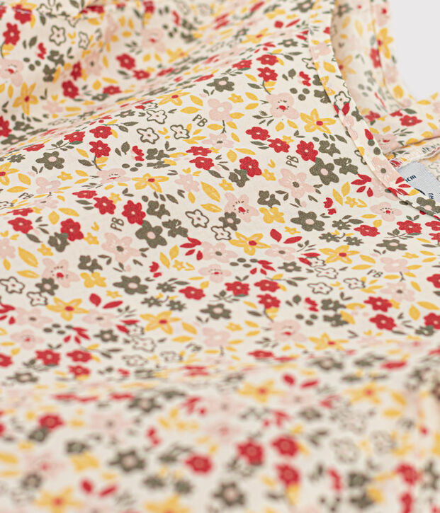 Vestido de popelina para ni&ntilde;a crudo/multicolor