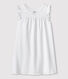 Camisón blanco de algodón fino de niña