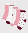 5 pares de calcetines infantiles lisos de algodón con estampado de corazones variante 1