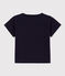 Camiseta de manga corta de punto flameado para bebé azul SMOKING
