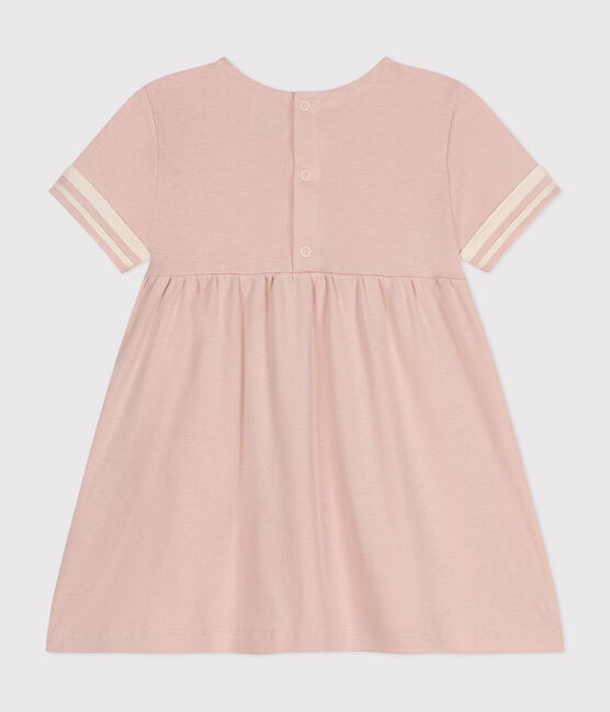 Vestido de estilo marinero de algodón orgánico para bebé. rosa SALINE