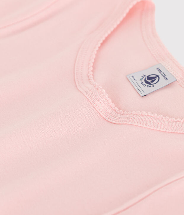 Camiseta de manga corta de algod&oacute;n para ni&ntilde;a rosa