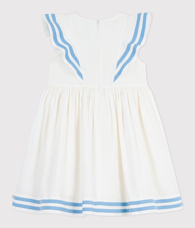 Vestido infantil de algod&oacute;n sin mangas blanco