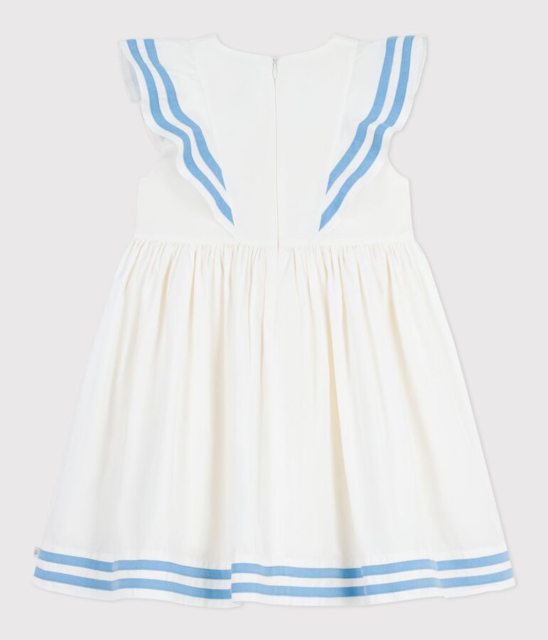 Vestido infantil de algod&oacute;n sin mangas blanco