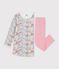 Camis&oacute;n y leggings infantiles de t&uacute;bico con flores rosa/multicolor