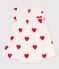 Vestido-bodi con estampado de corazones de algodón ecológico de bebé blanco MARSHMALLOW/rojo TERKUIT