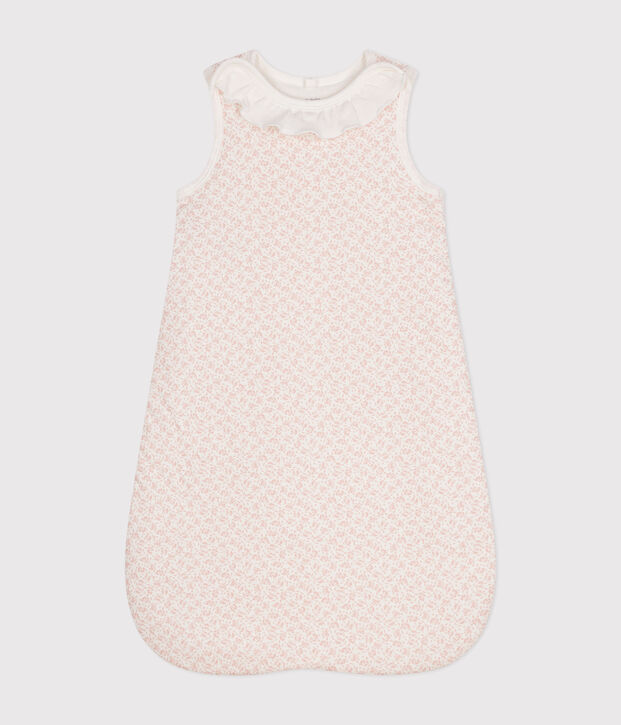 Saco de algod&oacute;n con flores TOG 2 para beb&eacute; blanco/rosa