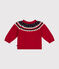 Jersey de punto tricotado con lana para bebé rojo STOP/ MULTICO