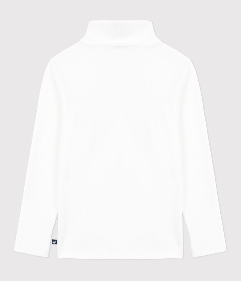 Camiseta Iconique de algod&oacute;n con cuello alto para mujer blanco ECUME