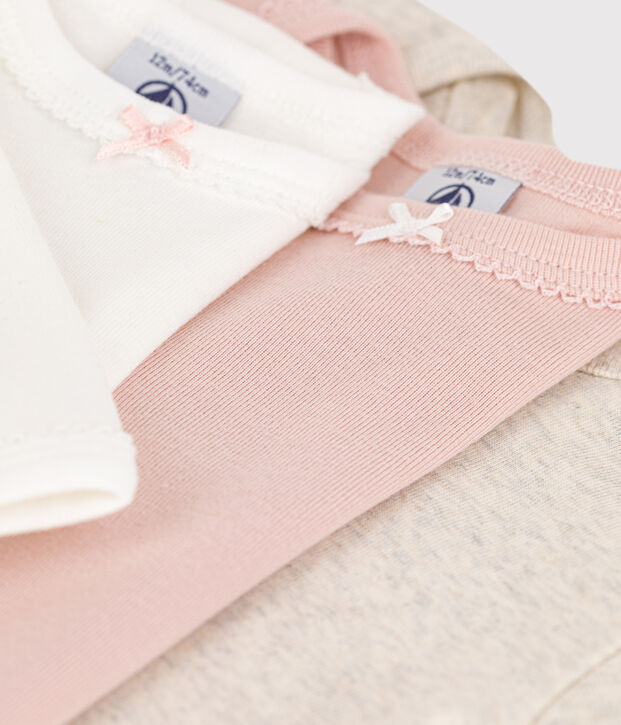 Juego de 3 bodis de algod&oacute;n de manga larga para beb&eacute; multicolor