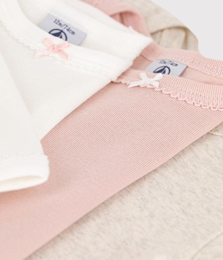 Juego de 3 bodis de algod&oacute;n de manga larga para beb&eacute; multicolor