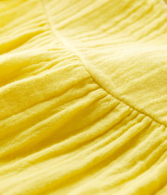 Vestido de gasa de algodón ecológico para bebé amarillo ORGE