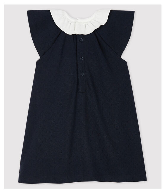 Vestido body con cuello de canalé de bebé niña azul SMOKING