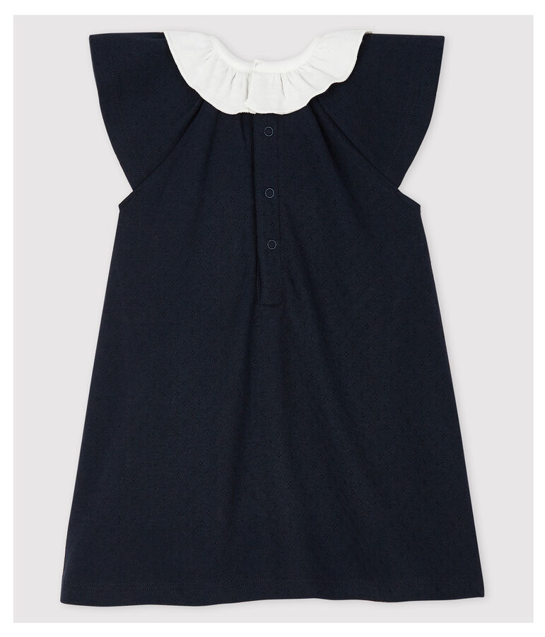 Vestido body con cuello de canal&eacute; de beb&eacute; ni&ntilde;a azul SMOKING