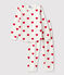 Pijama infantil con corazones de felpa blanco MARSHMALLOW/rojo TERKUIT