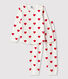 Pijama infantil con corazones de felpa