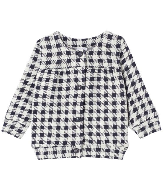 Cardigan para bebé niña a cuadros vichy azul SMOKING/beige COQUILLE
