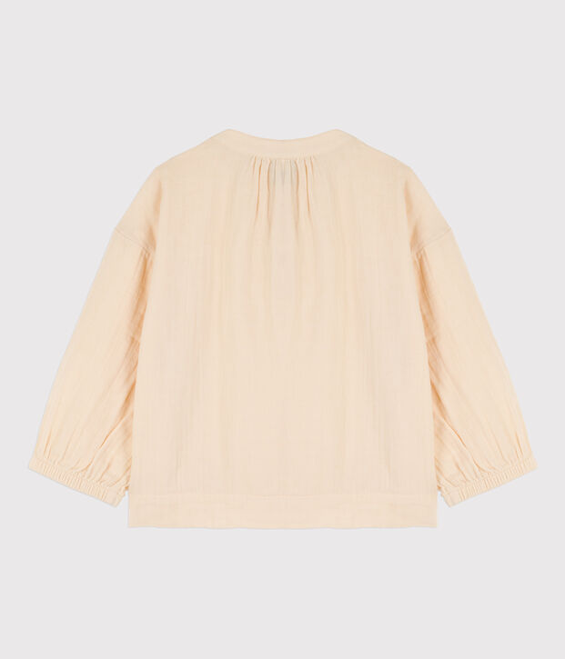 Blusa de gasa de algod&oacute;n de ni&ntilde;a crudo