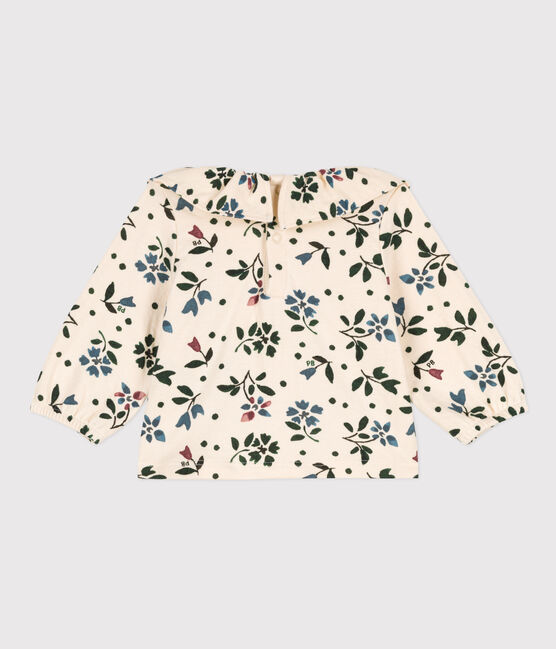 Blusa de gasa de algodón de manga larga para bebé blanco AVALANCHE/ MULTICO