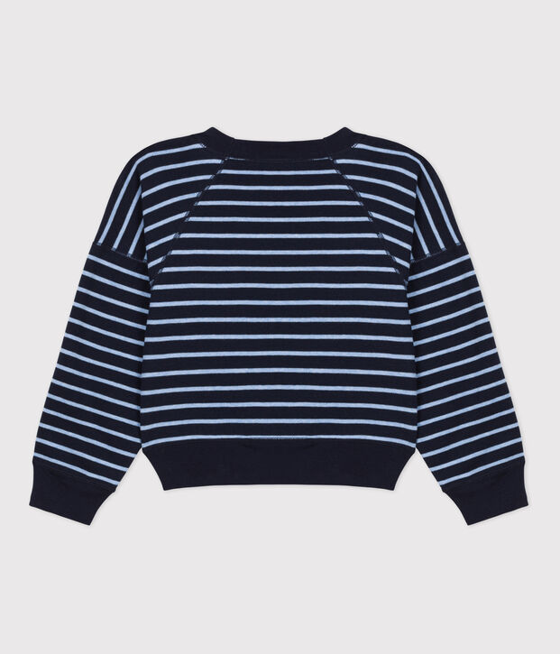 Sudadera de algod&oacute;n de ni&ntilde;a/ni&ntilde;o azul/azul