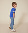 Camiseta de manga corta de punto fino para niño azul CALVIN