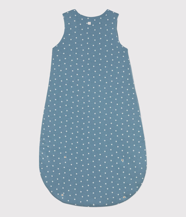 Saco de dormir de algod&oacute;n con estrellas para beb&eacute; azul/crudo