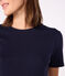 Camiseta Iconique de manga corta de punto liso para mujer azul SMOKING