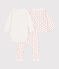 Conjunto de algodón estampado para bebé blanco MARSHMALLOW/rojo PEPS