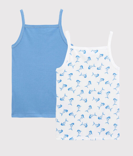 Lote de 2 camisetas de tirantes con delfines de niña variante 1