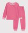 Pijama infantil liso de pana rosa