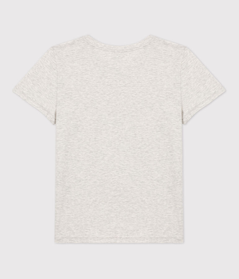 Camiseta LA RECTA de algod&oacute;n org&aacute;nico con cuello redondo para mujer gris BELUGA CHINE