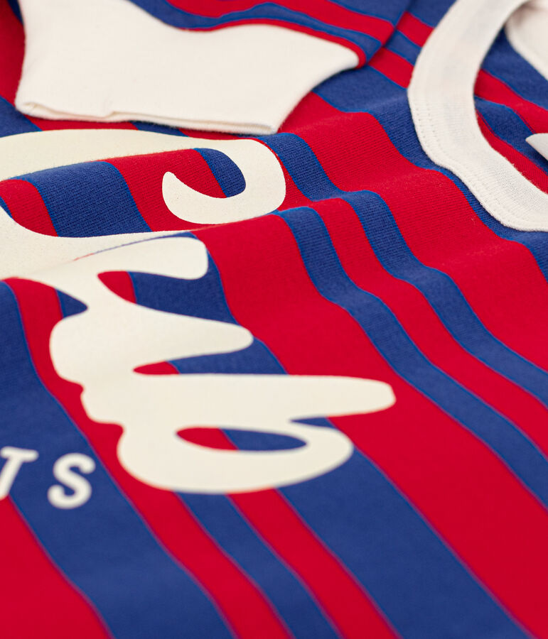 Camiseta de manga larga a rayas para ni&ntilde;o azul/rojo