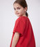 Blusa infantil de manga corta de algodón con motivo de flores SPI