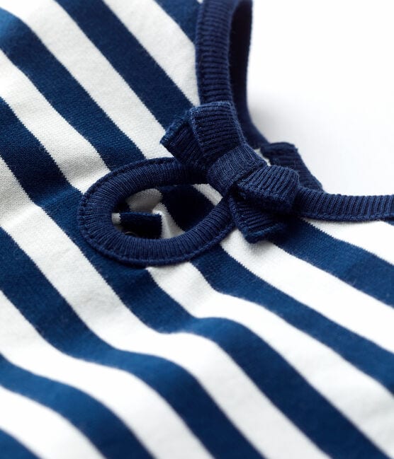 Vestido de bebé de manga corta a rayas de jersey  azul MEDIEVAL/blanco MARSHMALLOW