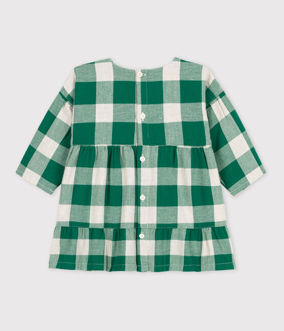 Vestido de franela de manga larga a cuadros para bebé MATCHA/ AVALANCHE