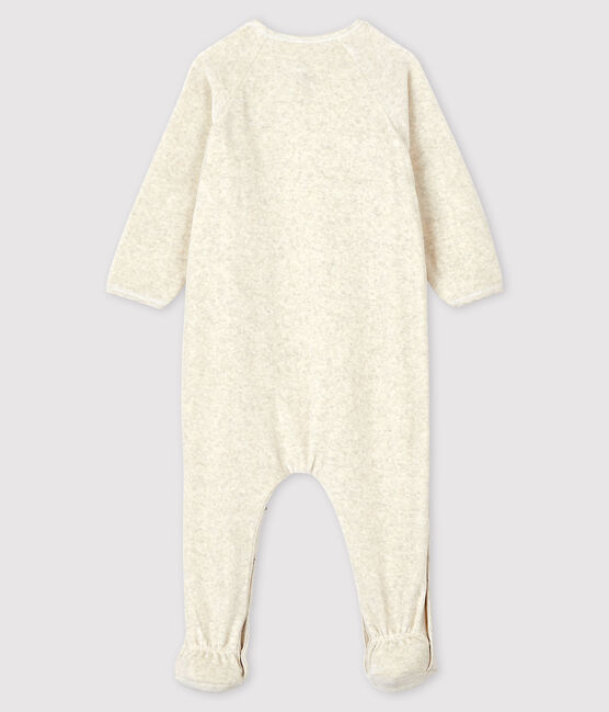 Pijama de terciopelo de gato para bebé beige MONTELIMAR CHINE